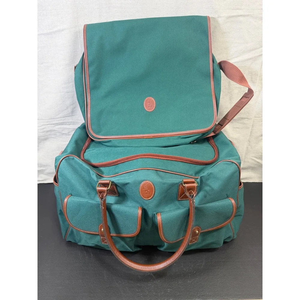 Ralph Lauren Duffle Bag Bundle Green Vintage Canvas Fragrance Travel Messenger